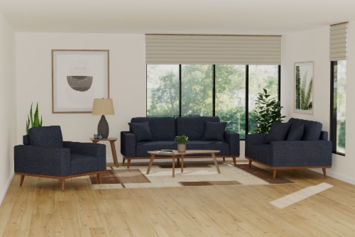 Emerald Home Furnishings Lakeview Presley Sofa - Navy Blue Perspective: right