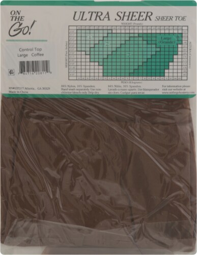 On The Go Ultra Sheer Control Top Pantyhose - Coffee Perspective: right