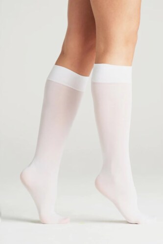 On The Go Trouser Sock Opaque White Perspective: right