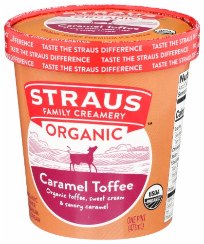 Straus Organic Caramel Toffee Crunch Ice Cream Perspective: right