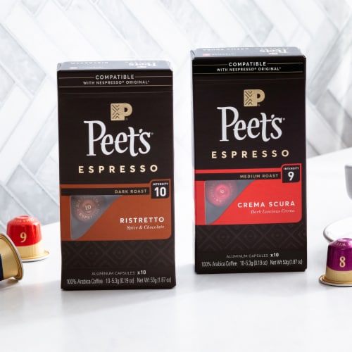 Peet's Crema Scura Dark Roast Espresso Coffee Capsules for Nespresso Original Machines Perspective: right