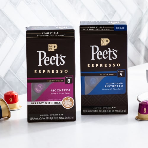 Peet's Coffee Capsules for Nespresso Original Machines Ricchezza Espresso Dark Roast Perspective: right