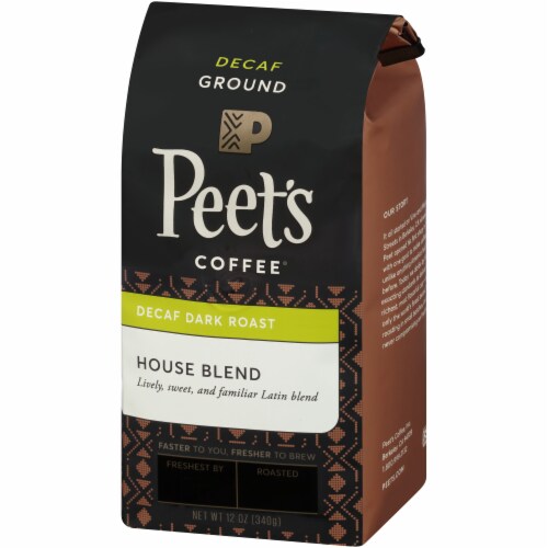 Peet's Coffee Decaf House Blend Dark Roast Ground Coffee Perspective: right