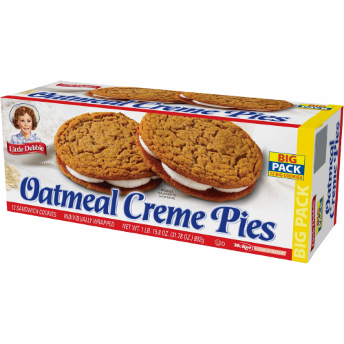 Oatmeal Creme Pies, Big Packs, 6 Boxes, 72 Individually Wrapped Sandwich Cookies Perspective: right