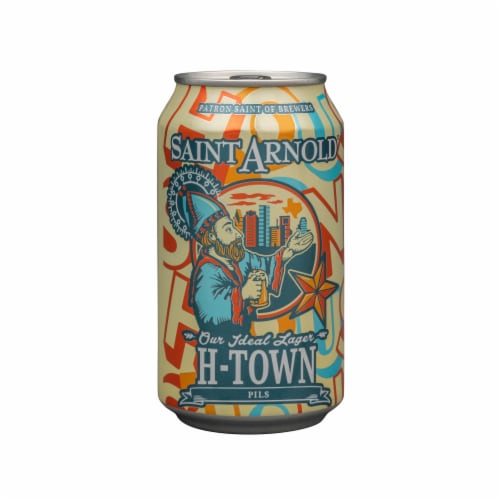 Saint Arnold H-Town Pilsner Craft Beer Perspective: right
