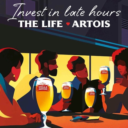 Stella Artois® Belgium Lager Beer Perspective: right
