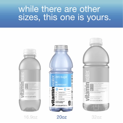 Vitaminwater® Zero Sugar Ice Cool Blueberry Lavender Flavored Bottled Water Perspective: right