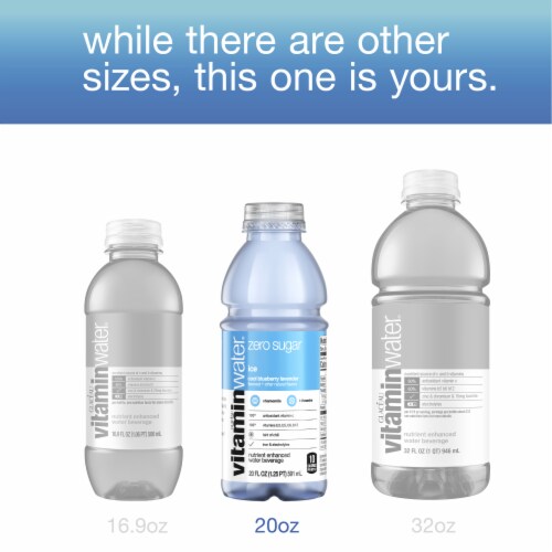 Vitaminwater® Zero Sugar Ice Cool Blueberry Lavender Flavored Bottled Water Perspective: right
