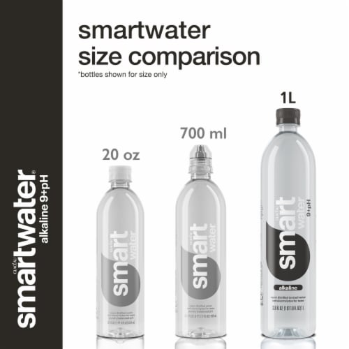 Smartwater Alkaline Water Premium Vapor Distilled Electrolyte Water Bottles Perspective: right