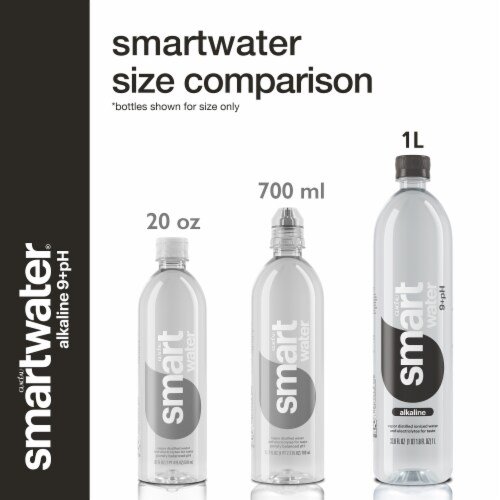 Smartwater® Alkaline Vapor Distilled Bottled Water Perspective: right