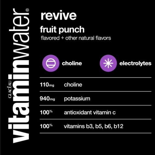 Vitaminwater® Revive Fruit Punch Flavored Bottled Water Perspective: right