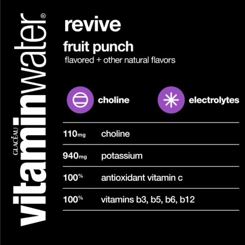 Vitaminwater® Revive Fruit Punch Flavored Bottled Water Perspective: right
