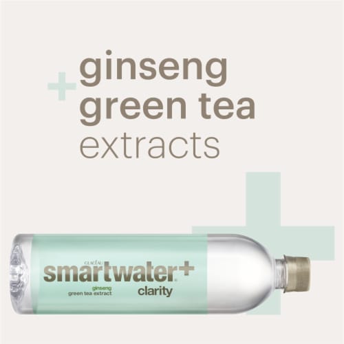 Smartwater+ Clarity Ginseng Green Tea Flavored Bottled Water Perspective: right