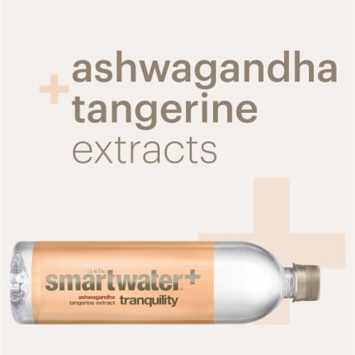 Smartwater+ Tranquility Ashwagandha Tangerine Flavored Bottled Water Perspective: right