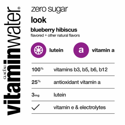 Vitaminwater® Zero Sugar Look Blueberry Hibiscus Flavored Bottled Water Perspective: right