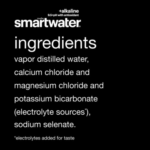 Smartwater® Alkaline With Antioxidants Vapor Distilled Electrolyte Enhanced Bottled Water Perspective: right