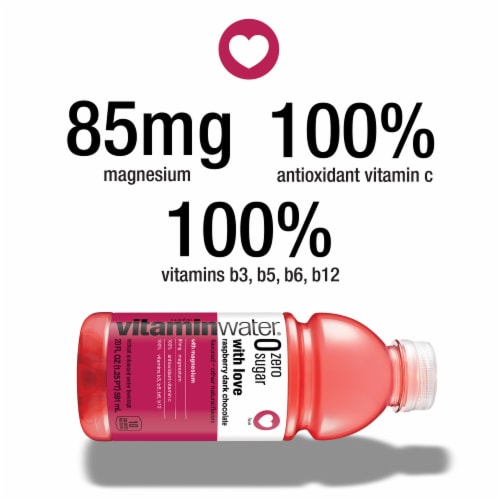 Vitaminwater® With Love Raspberry Dark Chocolate Flavored Bottled Water Perspective: right