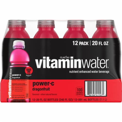 Vitaminwater® Power-c Dragonfruit Flavored Bottled Water Perspective: right