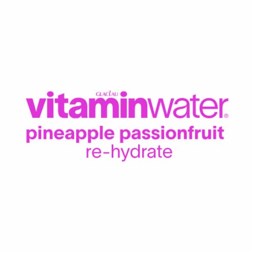 vitaminwater® Re-Hydrate Pineapple Passionfruit Zero Sugar Flavored Bottled Water Beverage Perspective: right
