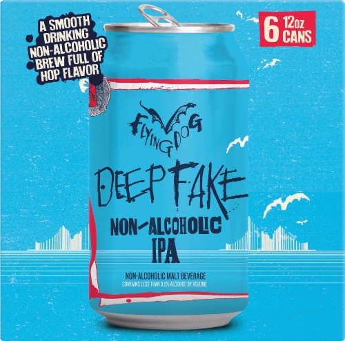 Flying Dog Deep Fake Non-Alcoholic IPA Beer Perspective: right
