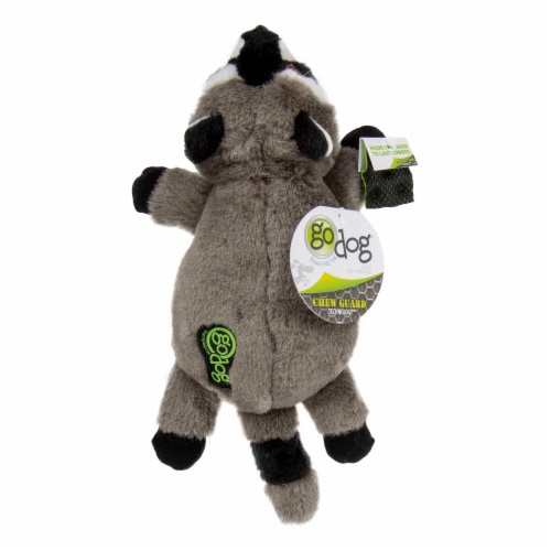 goDog Flatz Raccoon Squeaky Plush Dog Toy Chew Guard Technology Large Large King Soopers