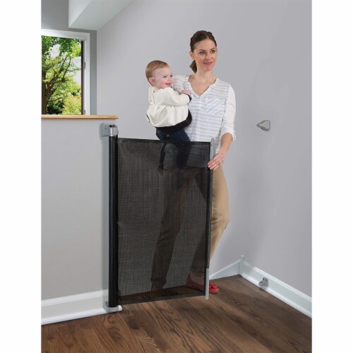 KidCo Retractable Safeway Mesh Quick Release Baby Toddler Safety Gate, Black Perspective: right