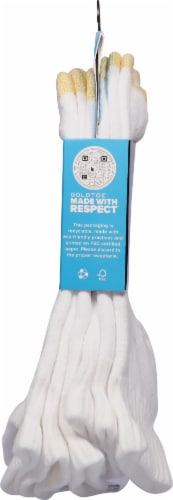 GOLDTOE® Men's Cotton Sport Quarter Socks - White Perspective: right