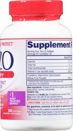 Azo Cranberry Urinary Tract Supplement Softgels Perspective: right