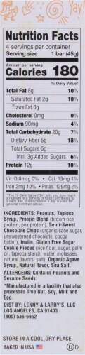 Lenny & Larry's® Peanut Butter Chocolate Chip Cookie-fied® Protein Bar Multipack Perspective: right