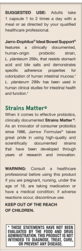 Jarrow Formulas® Ideal Bowel Support® Probiotics Veggie Capsuls Perspective: right
