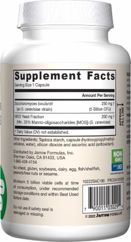 Jarrow Formulas® Saccharomyces Boulardii + MOS Probiotic + Prebiotic Veggie Capsules Perspective: right
