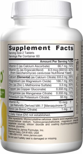 Jarrow Formulas® Vegetarian Bone Up® Bone Health Calcium Tablets 1000mg Perspective: right