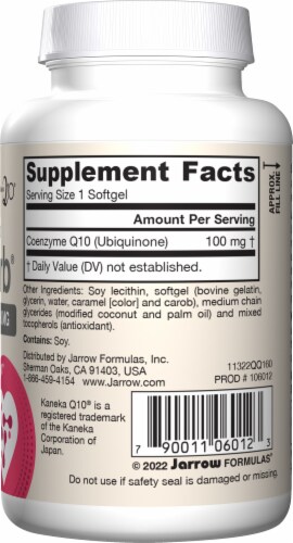 Jarrow Formulas® Q-absorb® 100mg Co-Q1 Dietary Supplement Softgels Perspective: right