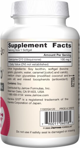 Jarrow Formulas® Q-Absorb® Ultra Absorption Heart Support Softgels 100mg Perspective: right