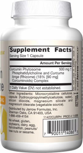Jarrow Formulas Curcumin Phytosome Dietary Supplement 500mg Perspective: right