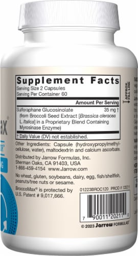 Jarrow Formulas® BroccoMax® Sulforaphane Generator™ Liver Support Veggie Capsules 35mg Perspective: right