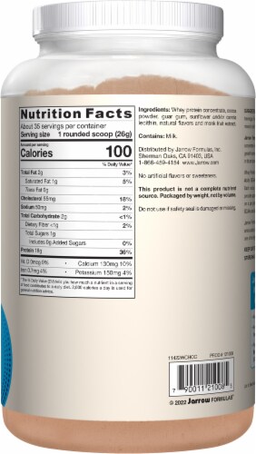 Jarrow Formulas Chocolate Whey Protein Powder Perspective: right