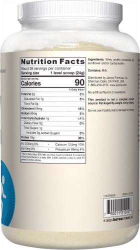 Jarrow Formulas® Whey Protein Unflavored Fitness Support & Recovery Protein Powder Perspective: right