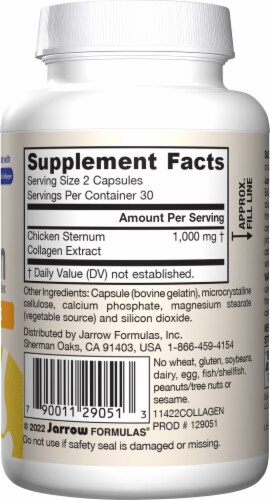 Jarrow Formulas® Type II Collagen Complex Joint & Bone Health Capsules 1000mg Perspective: right