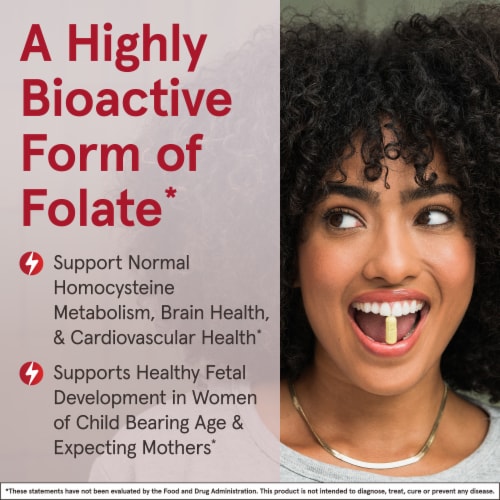 Jarrow Formulas® Extra Strength Methyl Folate Capsules Perspective: right