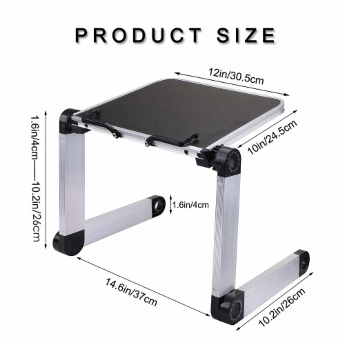 RAINBEAN Aluminum Adjustable and Foldable Portable Desk Book Holder in Black Perspective: right