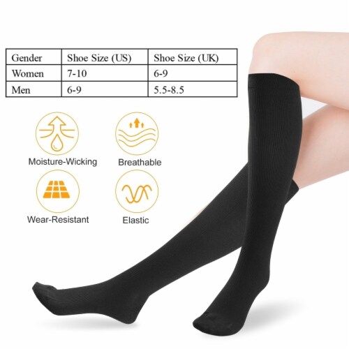 Unisex Compression Socks 15-20 mmHg Graduated Support Sports Fitness Socks Perspective: right