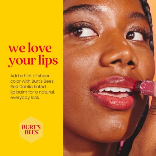Burt's Bees Red Dahlia Tinted Lip Balm Perspective: right