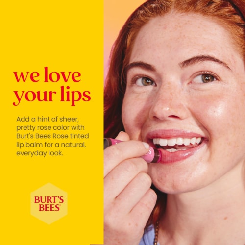 Burt's Bees Rose Tinted Lip Balm Perspective: right