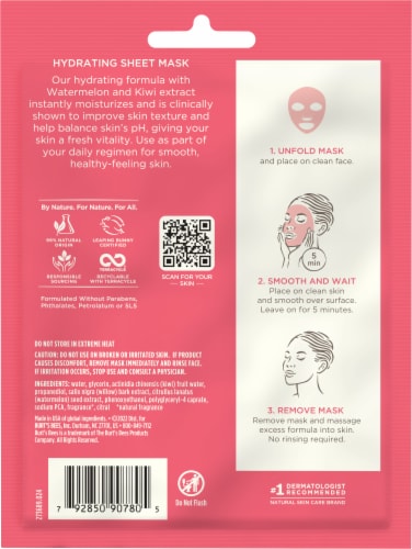 Burt's Bees Watermelon Hydrating Sheet Mask Perspective: right