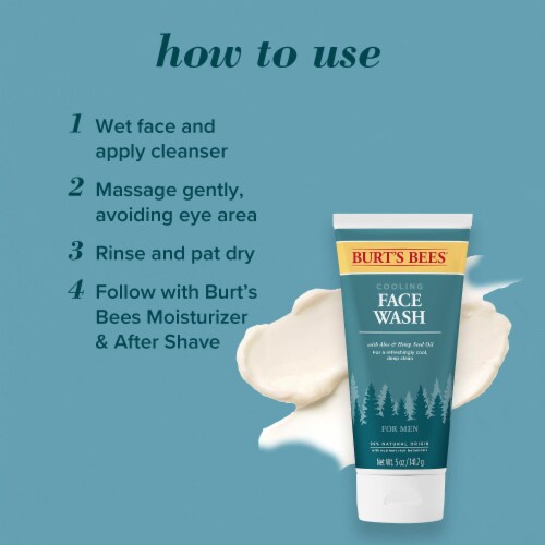 Burt's Bees Cooling Aloe and Hemp Seed Oil Face Wash For Men Perspective: right