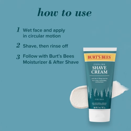 Burts Bees Cooling Aloe and Hemp Shave Cream For Men Perspective: right