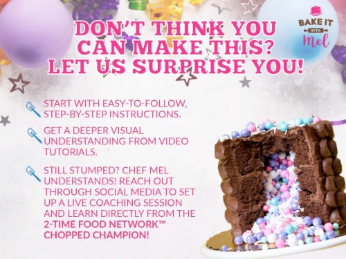 Bake it With Mel - Chocolate Cake Surprise Baking Activity Kit Perspective: right