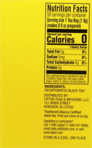 Lipton® Black Tea Bag Decafeinated Perspective: right