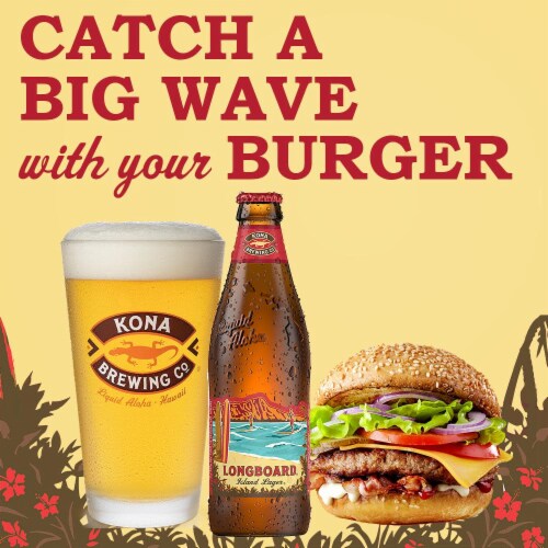 Kona Brewing Co Longboard Craft Lager Beer Perspective: right